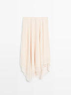 Flowing asymmetric midi skirt