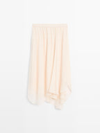 Flowing asymmetric midi skirt