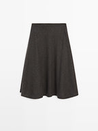 Gingham flared midi skirt