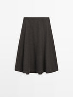 Gingham flared midi skirt