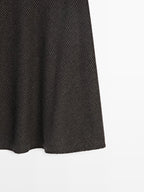 Gingham flared midi skirt