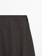 Gingham flared midi skirt