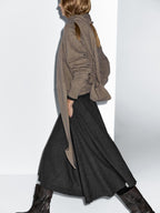 Gingham flared midi skirt