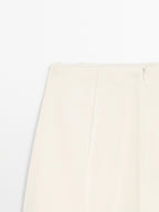 Cotton blend midi skirt with seam details
