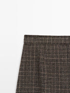 100% wool check midi skirt