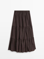 Long skirt with gathered detail