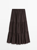 Long skirt with gathered detail