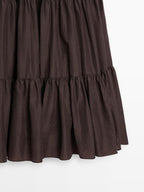 Long skirt with gathered detail
