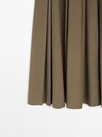 Pleated midi skirt with waist detail