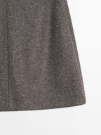 Alpaca and felt texture blend melange short skirt