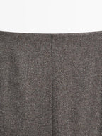 Alpaca and felt texture blend melange short skirt