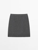 Wool blend mini skirt