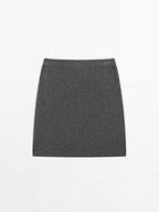 Wool blend mini skirt