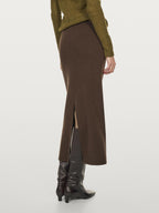 Double-faced midi skirt