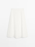 Flared midi skirt with seam details
