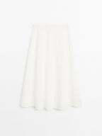 Flared midi skirt with seam details