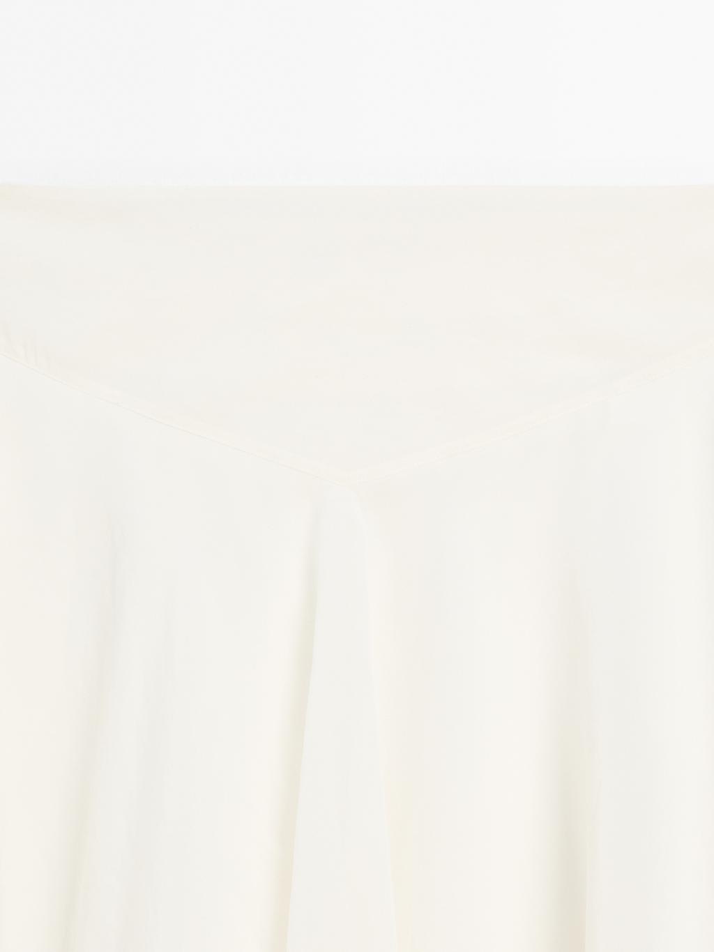 Midi skirt with yoke and flounce