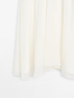 Midi skirt with yoke and flounce