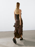 Midi skirt with ruffle detail