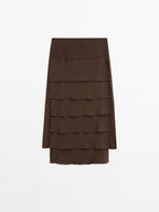 Midi skirt with ruffle detail
