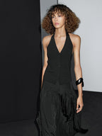 Flowing midi skirt with box pleats