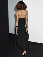 Flowing midi skirt with box pleats