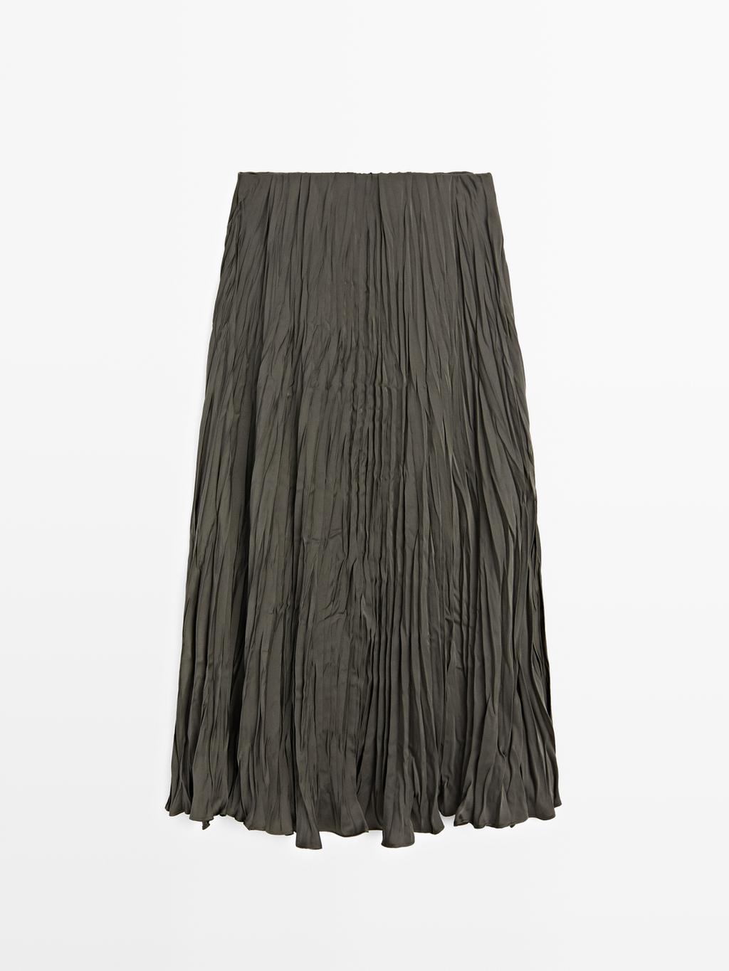Long flowing pleated skirt