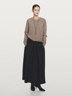 Flared midi skirt with elasticated waistband