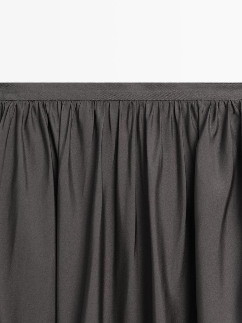 Draped 100% silk midi skirt - LIMITED