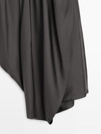 Draped 100% silk midi skirt - LIMITED