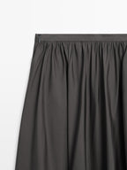 Draped 100% silk midi skirt - LIMITED