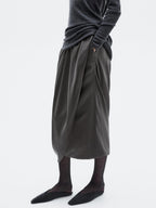 Draped 100% silk midi skirt - LIMITED