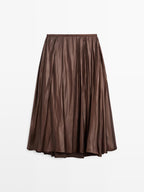 Pleated midi skirt