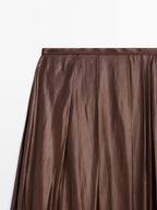 Pleated midi skirt