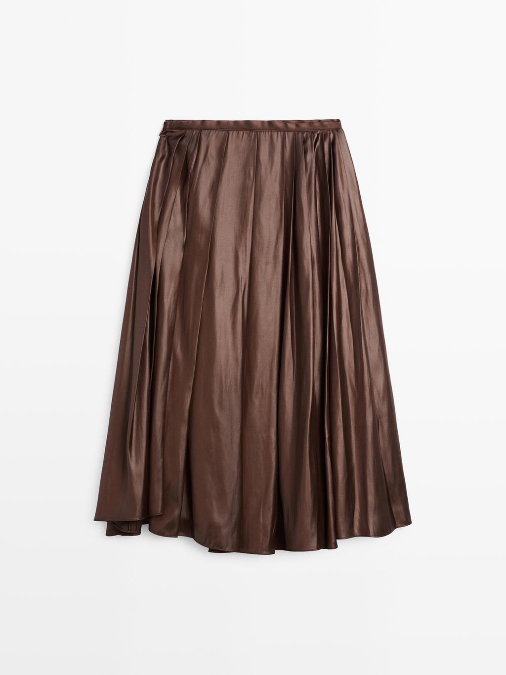 Pleated midi skirt
