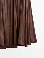 Pleated midi skirt