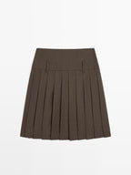 Short box pleat sash skirt