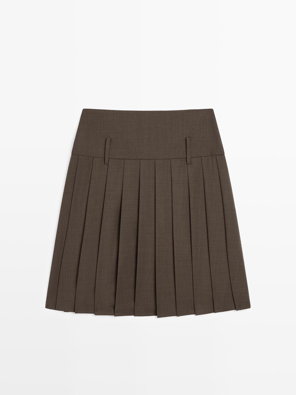 Short box pleat sash skirt