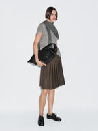 Short box pleat sash skirt