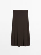 Long ribbed knit skirt