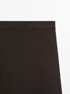 Long ribbed knit skirt