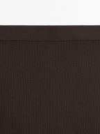 Long ribbed knit skirt