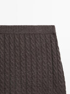 Knit skirt with cable-knit detailing