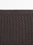 Knit skirt with cable-knit detailing