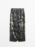 Midi skirt with sequins