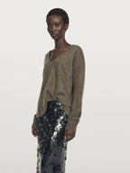 Midi skirt with sequins