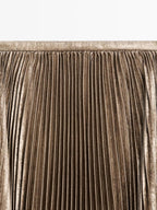 Pleated metallic-effect midi skirt
