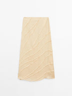 Midi skirt with patchwork detail