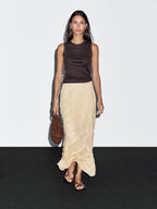 Midi skirt with patchwork detail