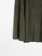 Suede leather skirt with gathered detail